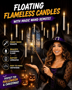 Flameless Floating Candles with Magic Wand Remote
